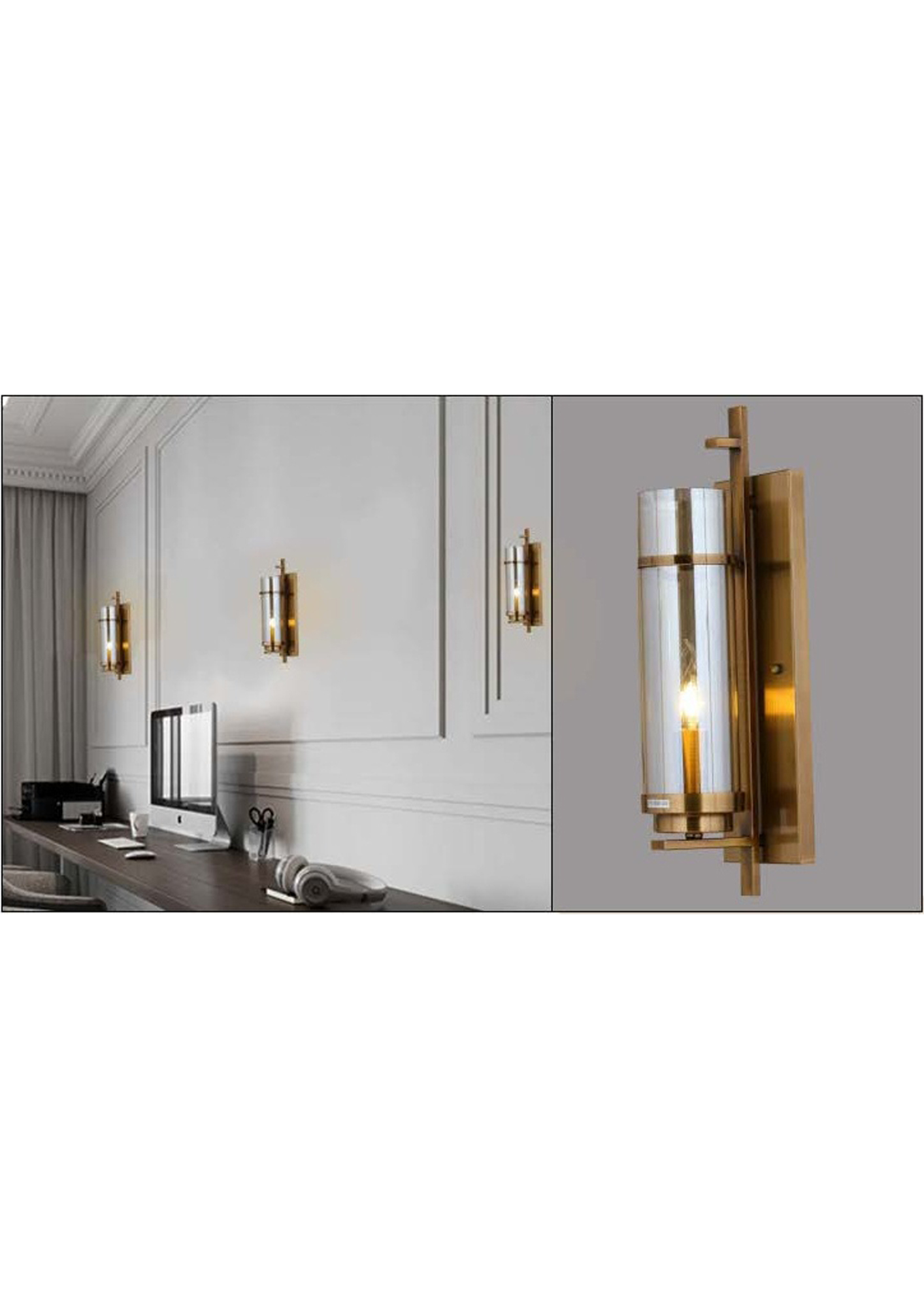 Beyond Lights - Brass Cylinder Sconce- GL